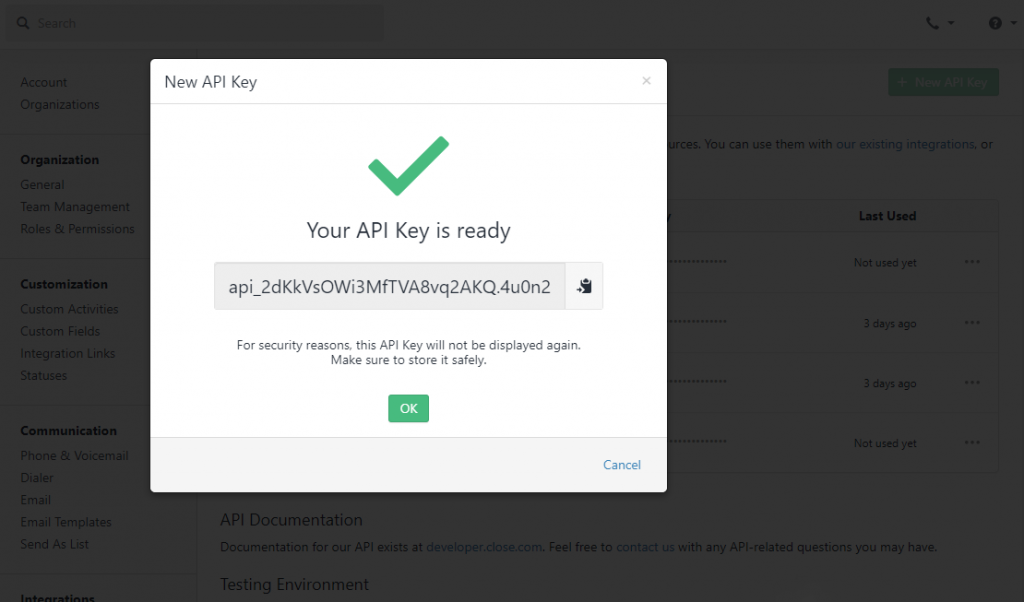 close-integration-api-key